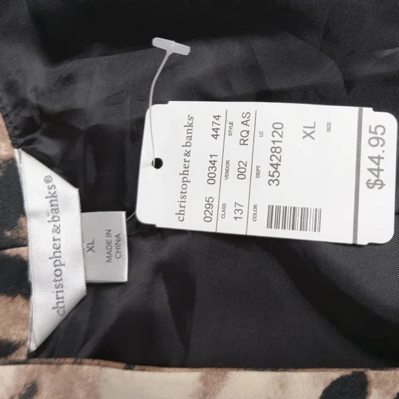 CHRISTOPHER & BANKS ANIMAL PRINT JACKET SIZE XL BROWN-BLACK-TAN NWT - Picture 7 of 8